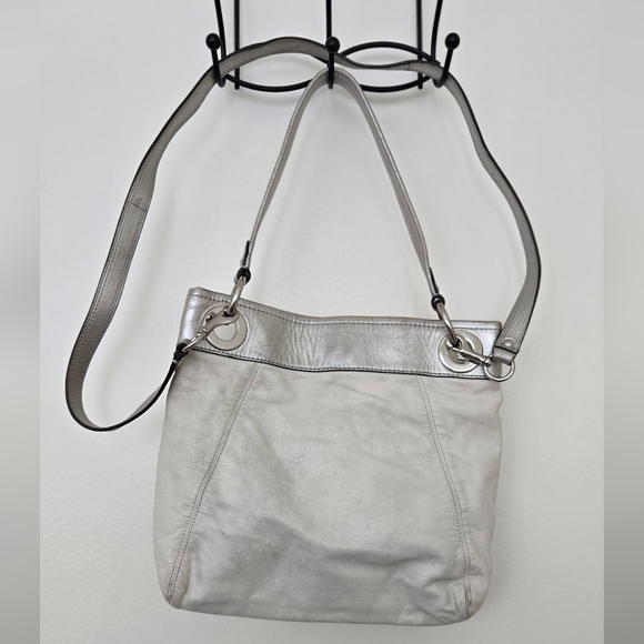 Coach Ashley Crossbody Shoulder Bag Cream Silver - Picture 7 of 7